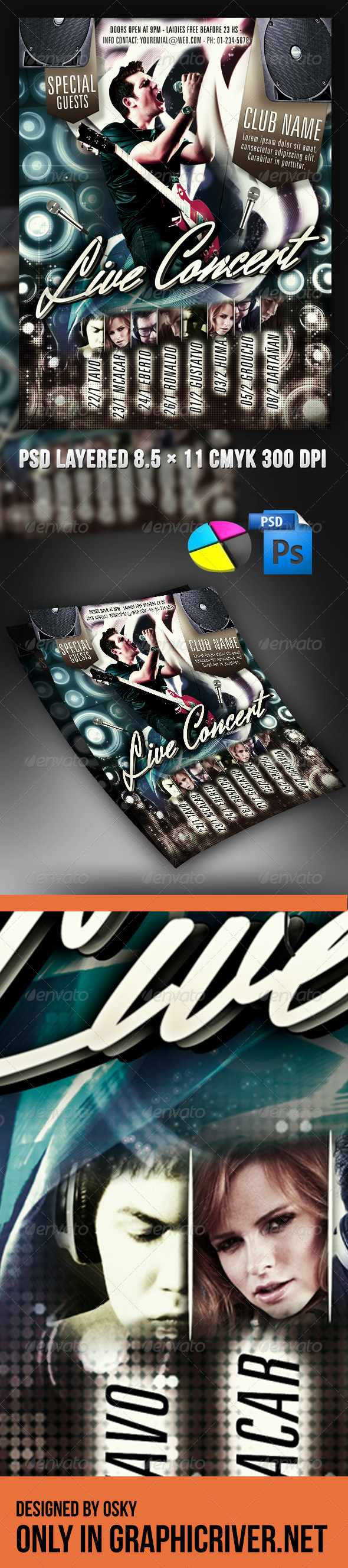 Live Concert Flyer - Clubs & Parties Events