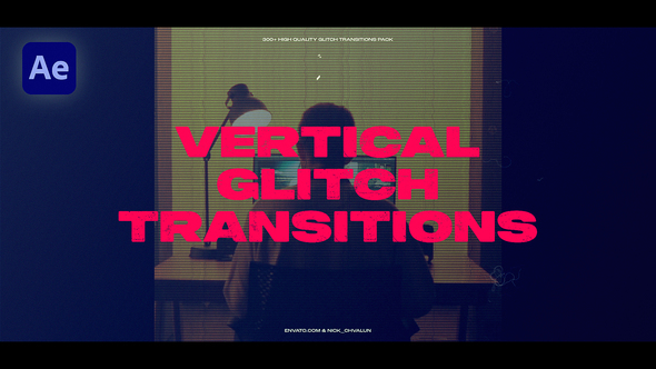 Vertical Glitch Transitions Elements template preview