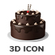Western Dessert Food 3D Icon Illustration Set
