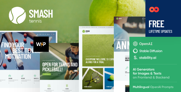 Free download Smash - Tennis WordPress Theme