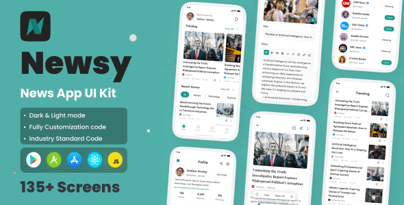 Newsy - News App React Native CLI Ui Kit