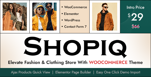 Shopiq - Fashion Shop Ecommerce Elementor Theme