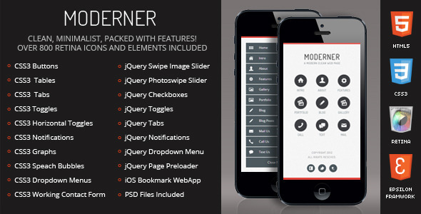 Moderner Mobile | Mobile Template - Mobile Site Templates
