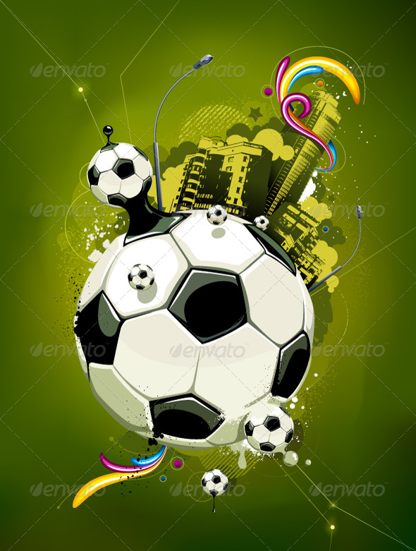 Soccer Balls and Urban Elements - Vectors