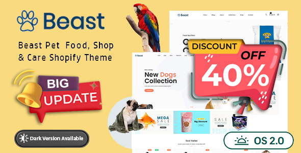 Beast Pet Care Pet Shop Shopify Theme OS 2.0 by techboot