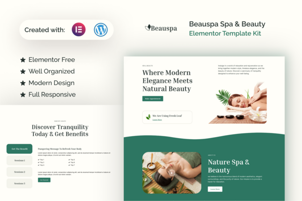 Beauspa - Spa & Beauty Elementor Template Kit