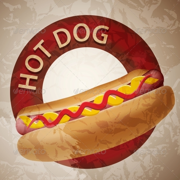 Realistic Hot Dog Vector Illustration - Food Objects