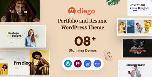 Diego - Creative Personal Portfolio & Resume WordPress Theme