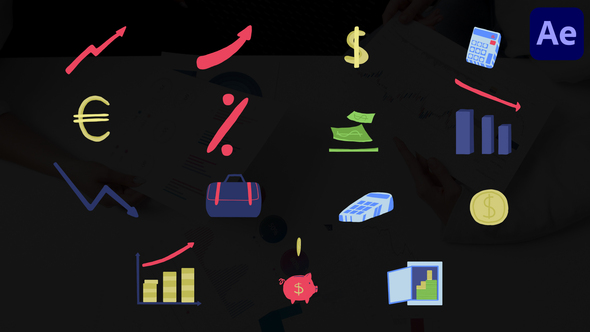 Economy Cartoon Icons for After Effects Elements template preview