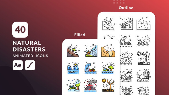 Natural Disaster Animated Icons | After Effects