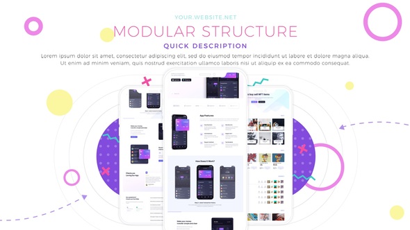 Minimal App Promo Video Displays template preview