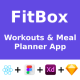 Workouts & Meal Planner App | ReactNative CLI | Figma + XD + Sketch FREE | Life Time Update | Fitbox