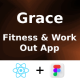 Grace App ANDROID + IOS + FIGMA + 3D Icons | UI Kit | ReactNative CLI | Fitness & WorkOut