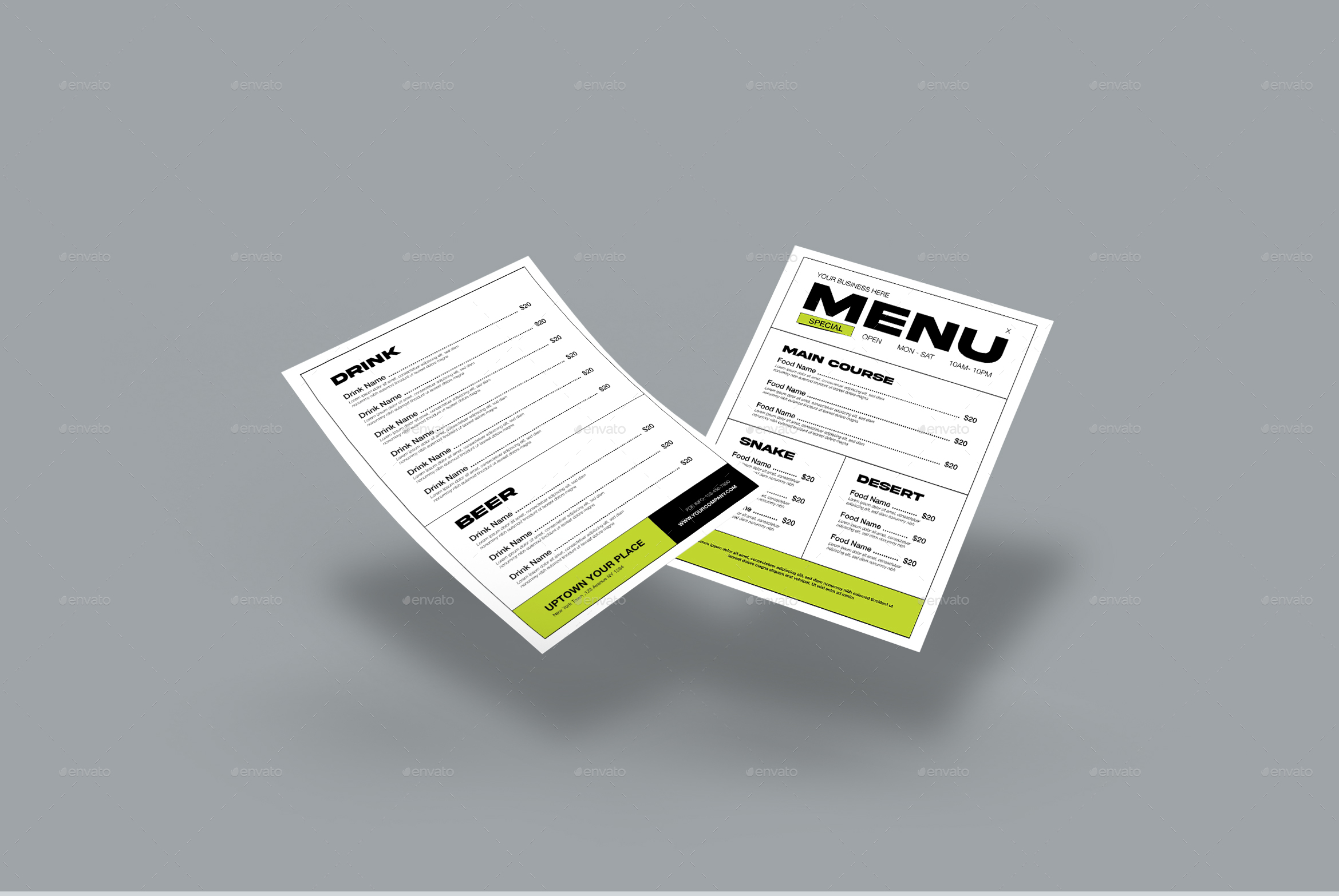 Retro Style Menu, Print Templates | GraphicRiver