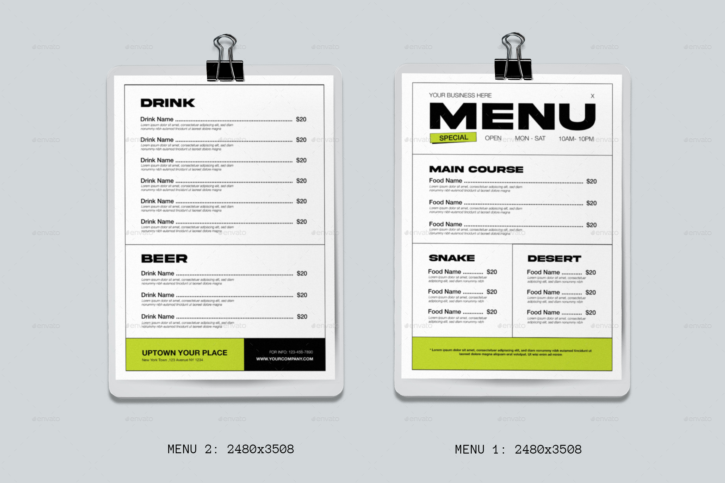 Retro Style Menu, Print Templates | GraphicRiver