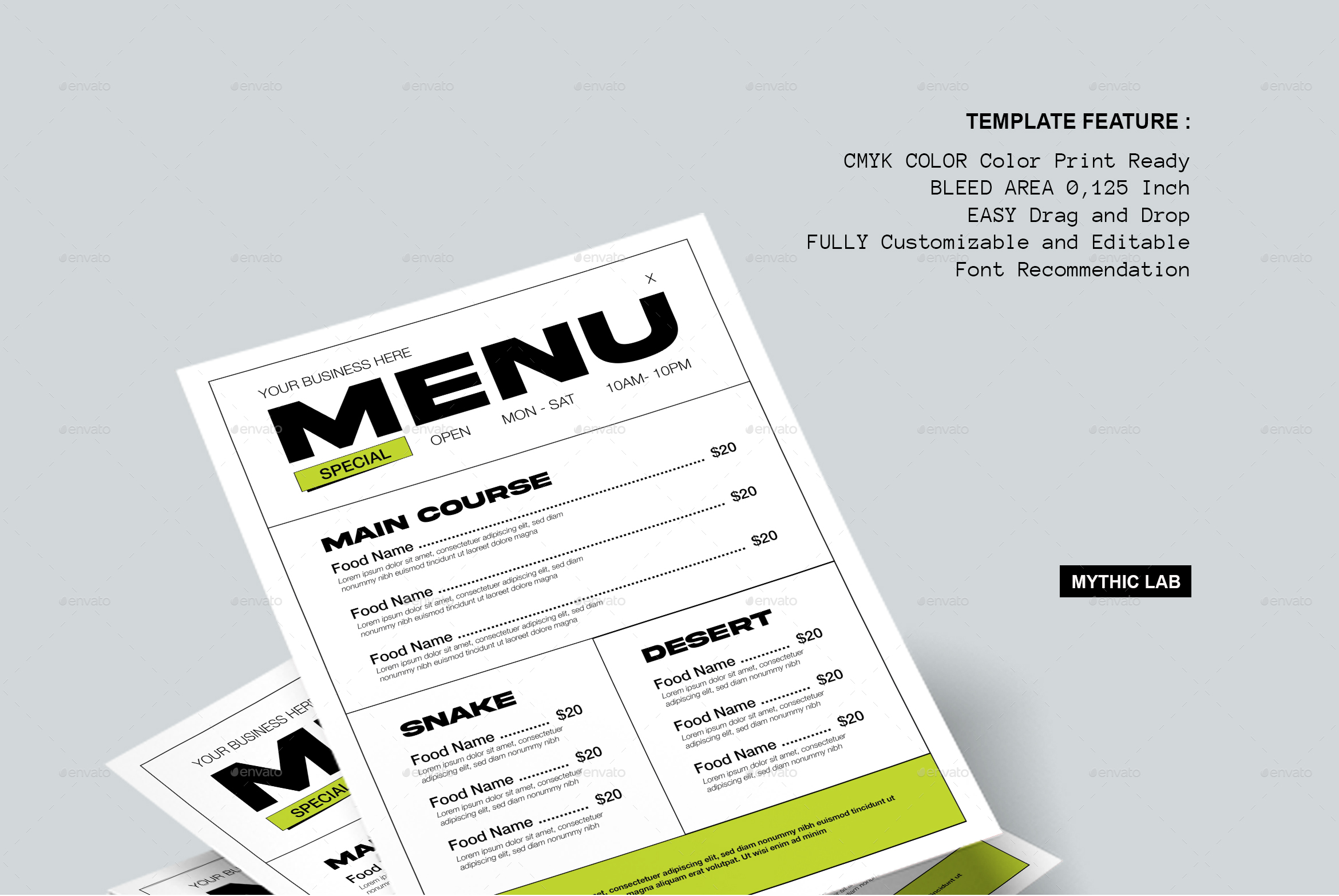 Retro Style Menu, Print Templates | GraphicRiver