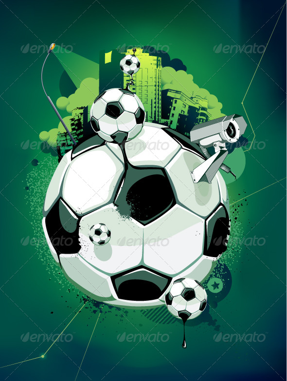 Soccer Balls and Urban Elements - Vectors