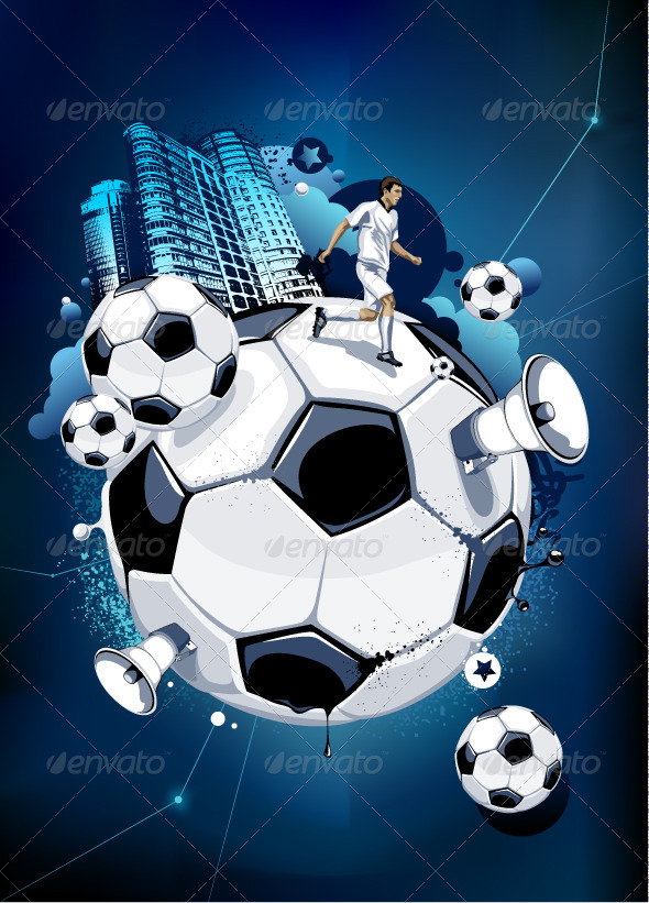 Soccer Balls and Urban Elements - Vectors