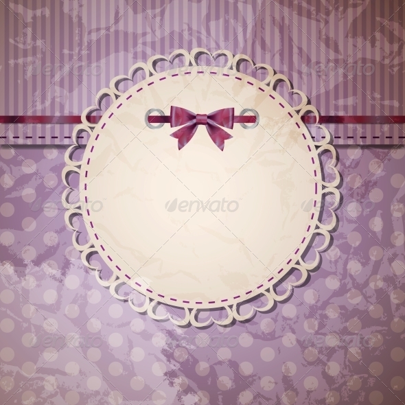 Vintage Frame with Bow Vector Illustration - Miscellaneous Vectors