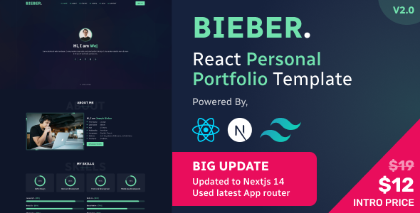 Bieber - React Personal Portfolio Template