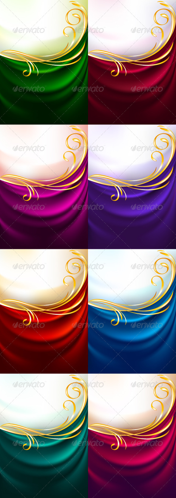 8 Colors Draperies - Decorative Vectors