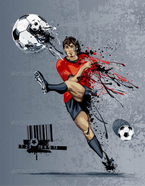 Abstract Soccer Player - Vectors