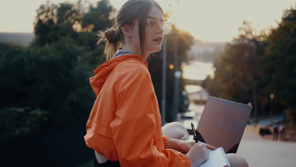 The Young Thoughtful Journalist Looks for the Right Words for the Article When She Finds It She alt