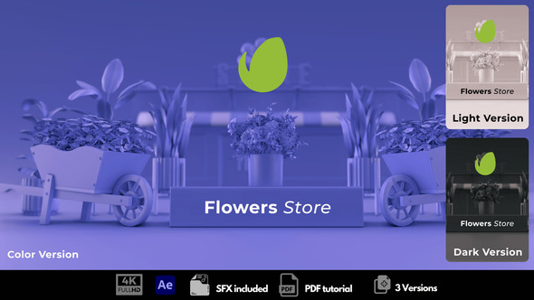 Flowers Store Logo Stings template preview