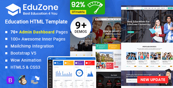 EduZone | Education Course & School Template + Admin Dashboard