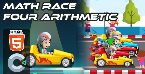 Math Race Four Arithmetic – HTML5 Game – C3P