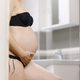 Beautiful pregnant woman in bathroom. - PhotoDune Item for Sale