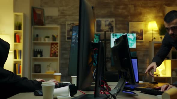 Hacker Girl Wearing a White Mask To Hide Her Identity alt