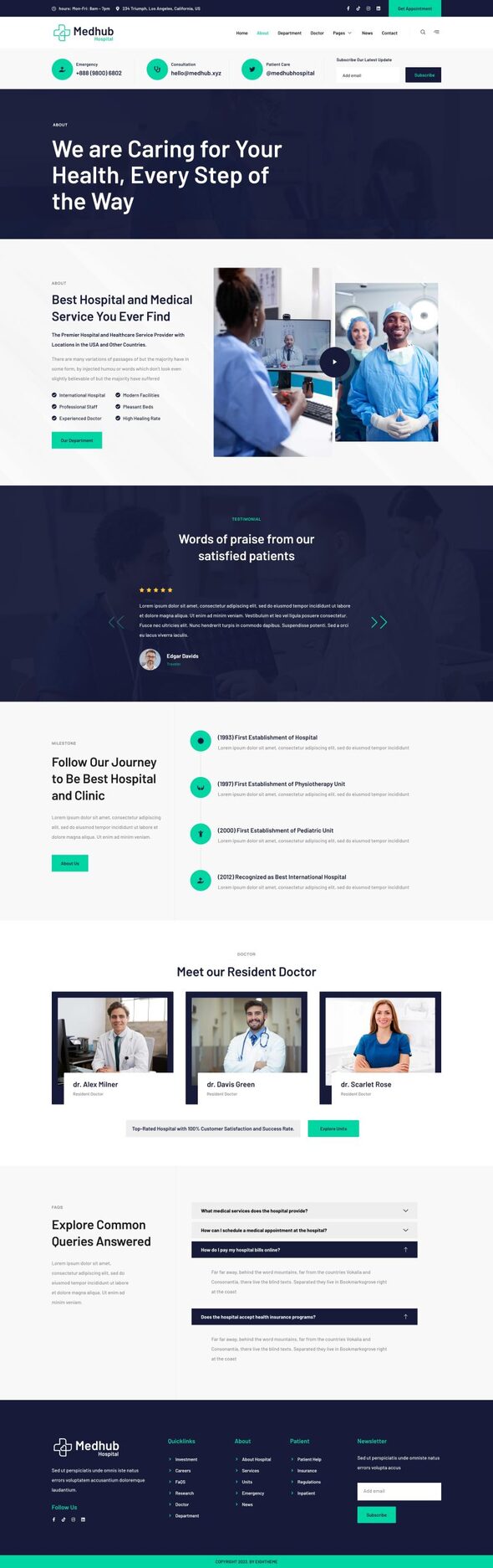 Medhub - Hospital & Medical Elementor Template Kit By Design 8 