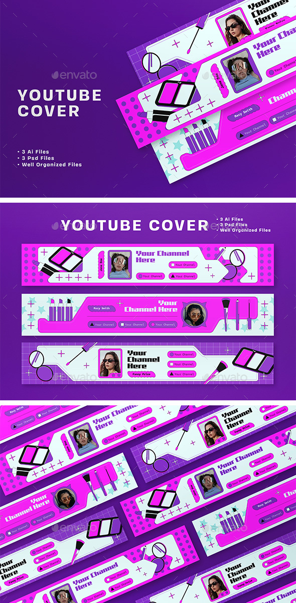 Pink Y2K Beauty Vlogger YouTube Cover