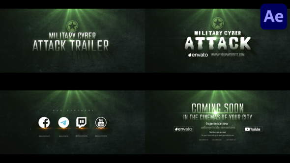Military Cyber Attack Trailer for After Effects
