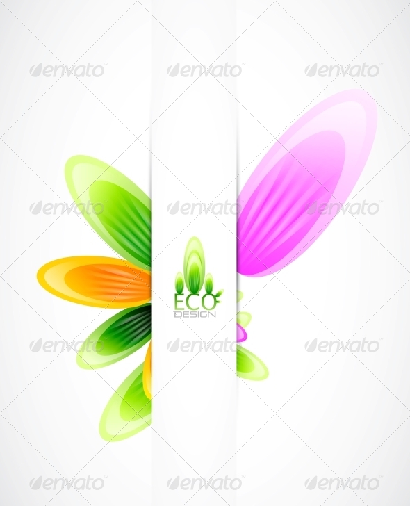 Abstract Flowers Vector Background - Backgrounds Decorative