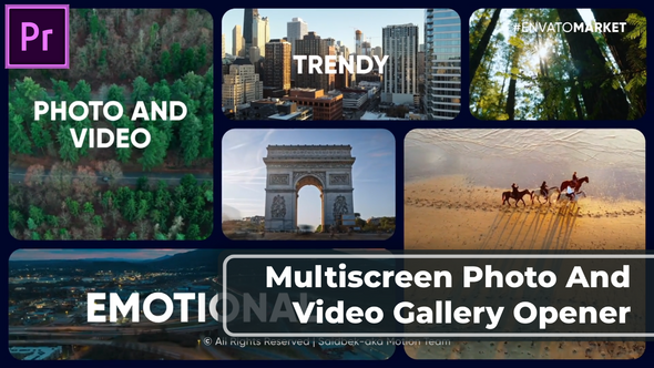 Multiscreen Slideshow Original Split Screen Opener MOGRT for Premier Pro