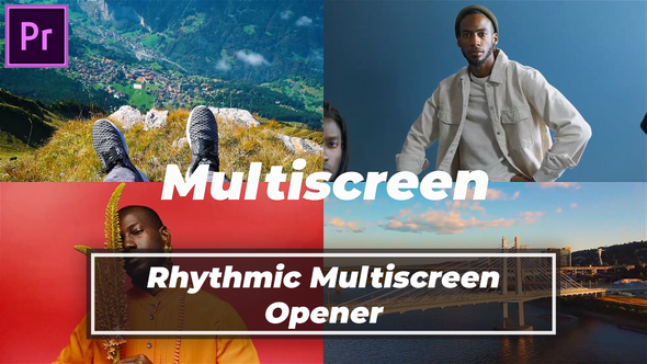 Rhythmic Multiscreen Opener MOGRT for Premier Pro Premiere Pro template preview