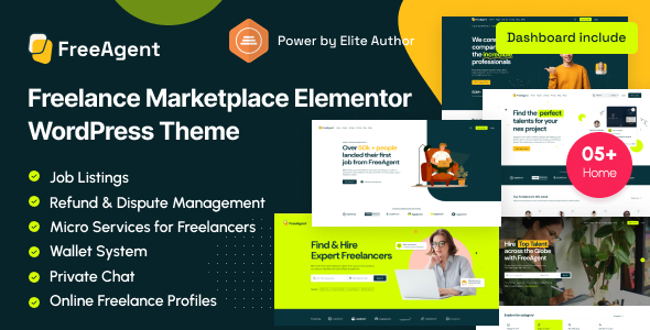 FreeAgent - Freelance Marketplace Elementor WordPress Theme