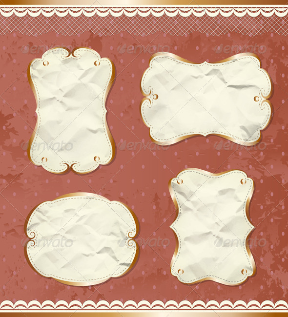 Vintage Paper Borders Set - Borders Decorative
