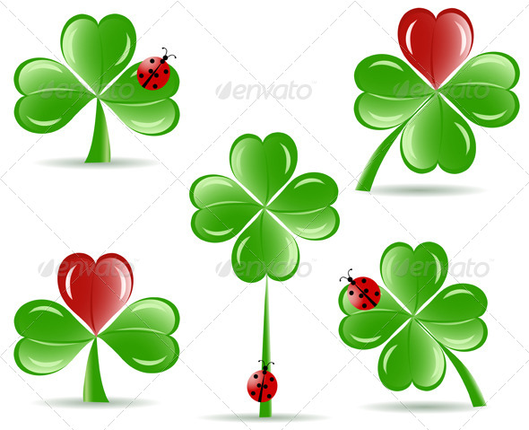 Shamrocks with Four Lucky Leaves - Miscellaneous Seasons/Holidays