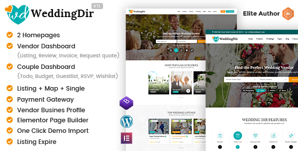 Free download WeddingDir - Directory & Listing WordPress Theme for Vendor / Supplier
