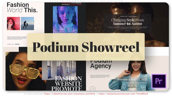 Podium Showreel Grid Slideshow