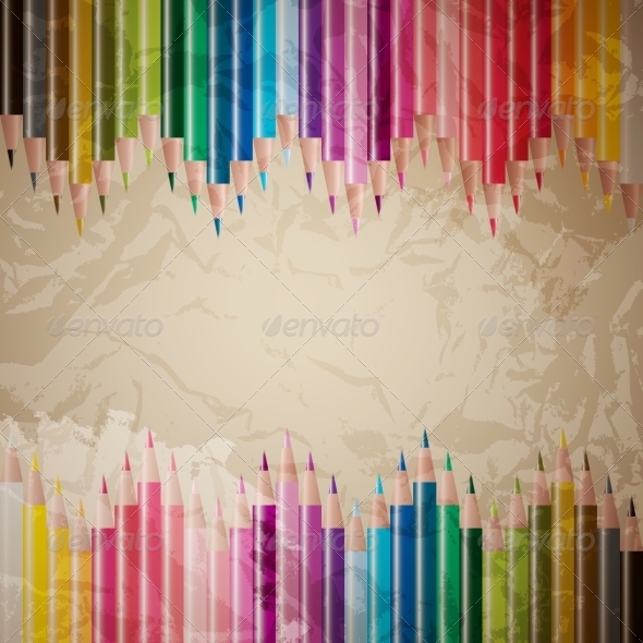 Vector Set of Colored Pencils - Backgrounds Decorative
