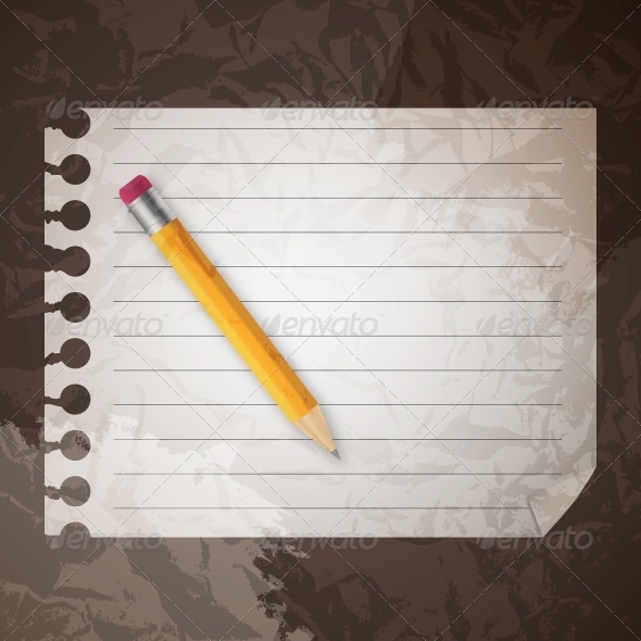 Pencil on a Blank Notepad - Miscellaneous Vectors