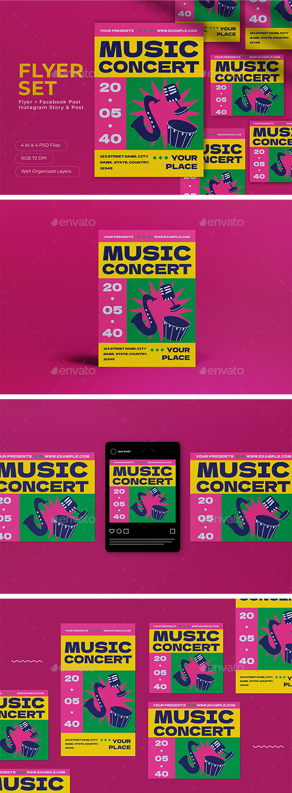 [DOWNLOAD]Pink Maximalist Music Concert Flyer Set