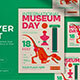 White Risograph International Museum Day Flyer Set