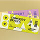 Yellow Acid and Pink Pixel Art Music Concert Ticket