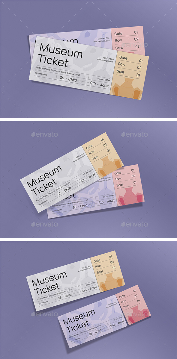 [DOWNLOAD]Gray Minimalist Museum Ticket