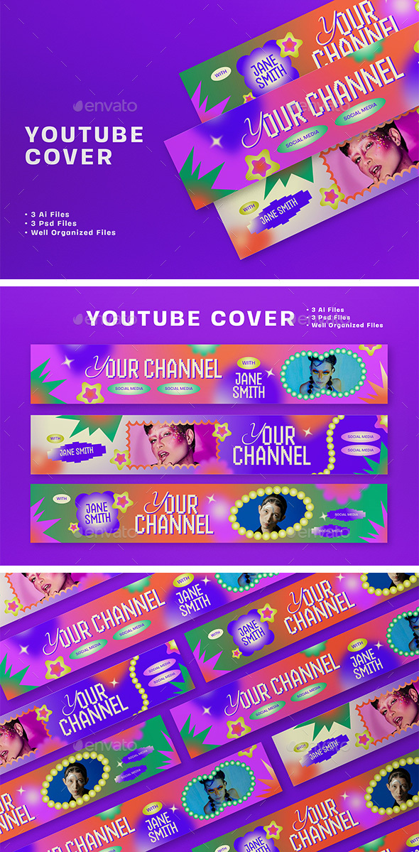 Colorful Y2k Beauty Vlogger YouTube Cover